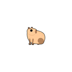 cute vector capybara with sunglasses rodent