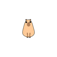 cute vector capybara with sunglasses cheerful