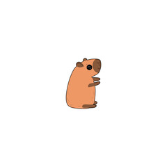 cute vector capybara with sunglasses greeting
