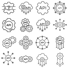 Api icon vector set. integration illustration sign collection. algorithm symbol.