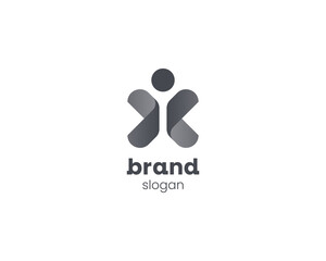 Creative people or butterfly logo gradient