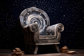 Fototapeta premium beautiful and elegant chair with a starry background