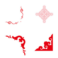 chinesse corner floral  traditional ornament