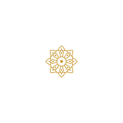 set of gold colored mandala elements oriental