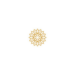Fototapeta premium set of gold colored mandala elements abstract