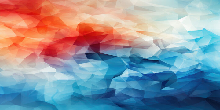 Abstract panoramic colorful digital 3d polygonal surface, computer graphic background texture