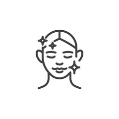Woman skin care line icon