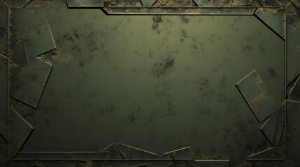 Military abstract background. Grungy metal texture. Army banner or wallpaper with copy space for...