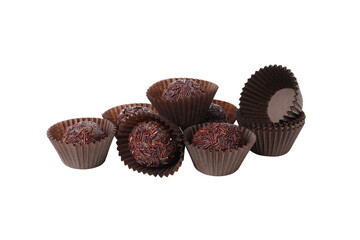 PNG, Brigadeiro chocolate candies, isolated on white background