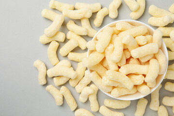 Corn sticks, concept of tasty snack food