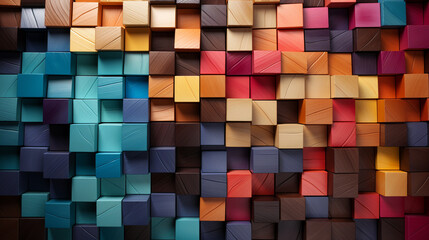 Colorful wooden block background.