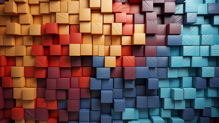 Colorful wooden block background.