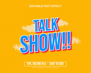 Editable text effect talk show trending style text