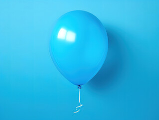 Blue balloons on blue background. Generative Ai