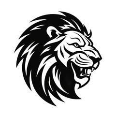 Fototapeta premium vector symbol logo head lion beast black and white color graphics isolated background