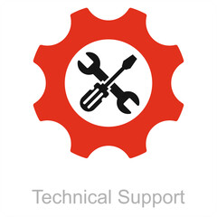 Technical support and service icon concept