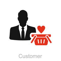 Customer and man icon concept