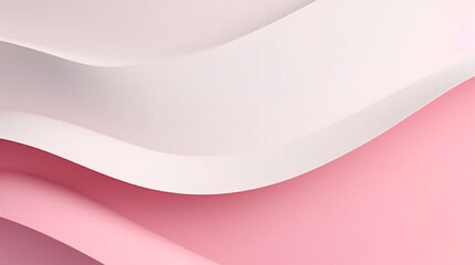 Soft pink and white smooth curves minimal style abstract background, feminine and valentines day concept 3D illustration.