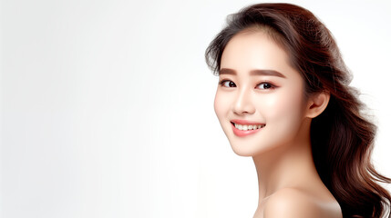 Fototapeta premium BEAUTIFUL YOUNG ASIAN WOMAN WITH CLEAN FRESH SKIN. legal AI 