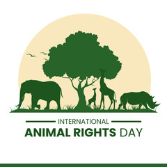 Vector graphic of International Animal Rights Day or world animals day