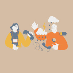 An elderly man who is emotionally unstable calls for help on a hotline.