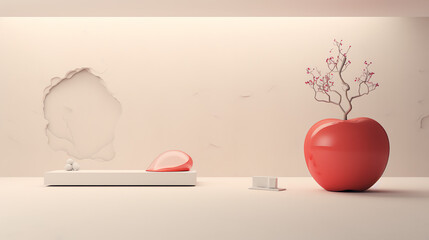 interior of a room with a rose