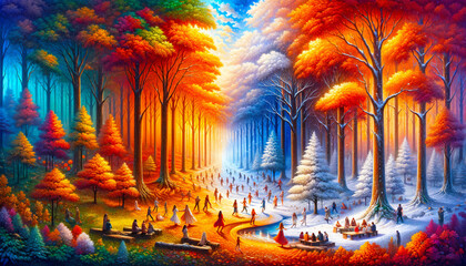 A Journey Through the Mystical Tapestry of Seasonal Wonder. Autumn to Winter