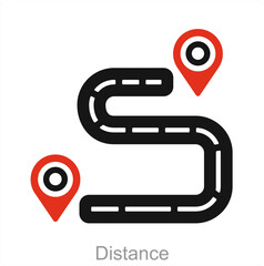 Distance and location icon concept