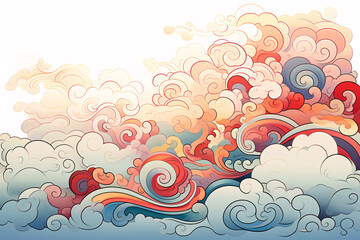 Fototapeta na wymiar Chinese traditional cloud pattern auspicious cloud pattern case national trend illustration element