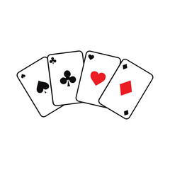 Full deck of cards for playing poker vector