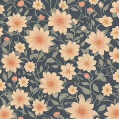 Fototapeta na wymiar Flower pattern wallpaper, zoom meeting