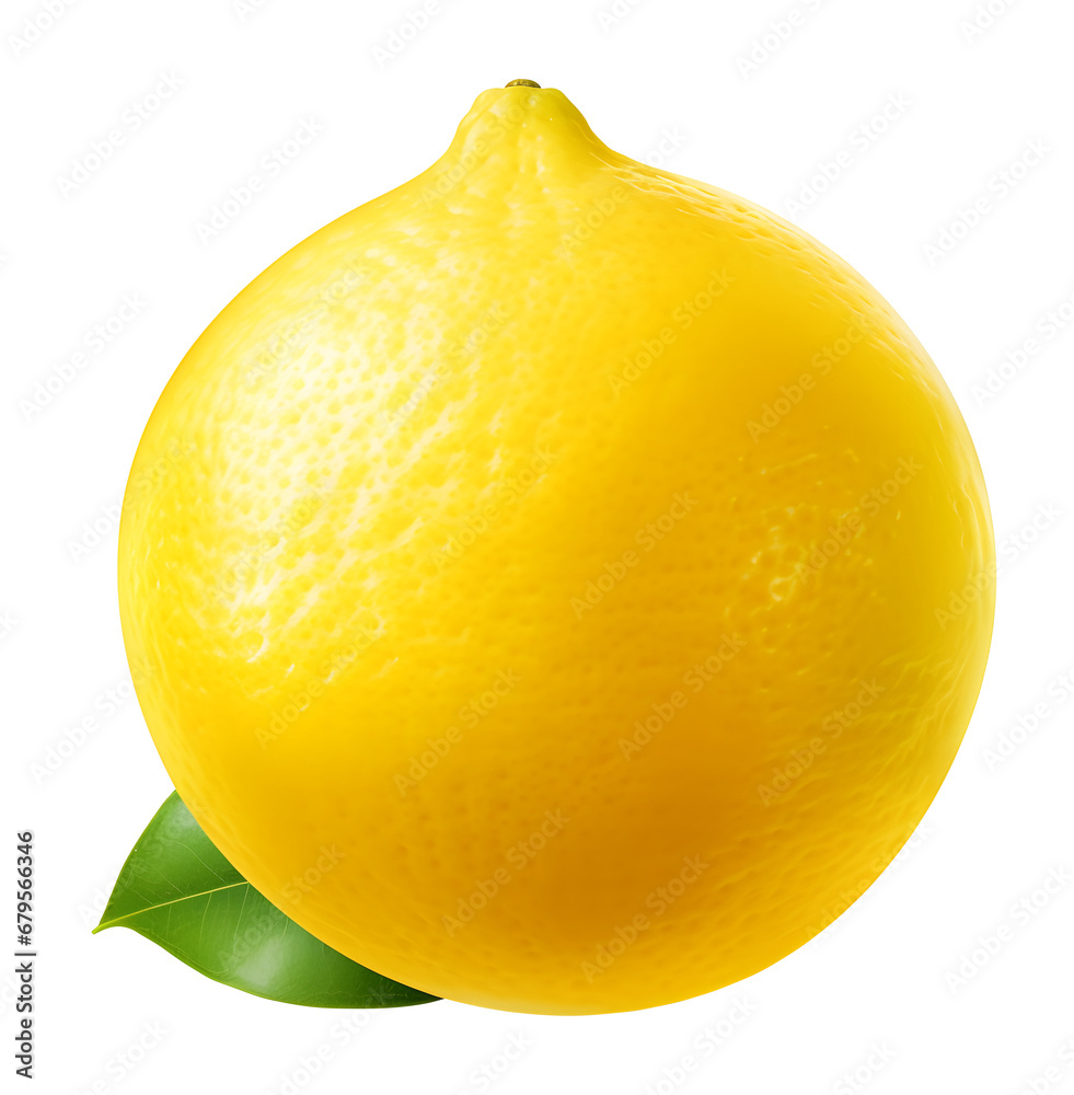 Wall mural Lemon isolated on white background.