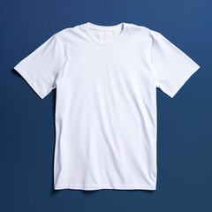 White T-shirt Mockup, Front view, Navy Blue background, Template for graphic design