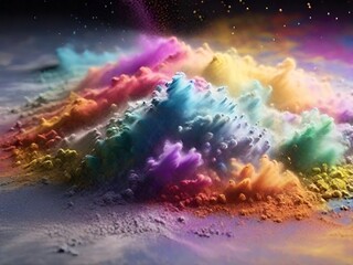 Abstract oil paint splash beautiful pastel explosion