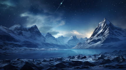 Amazing view of snowy mountain