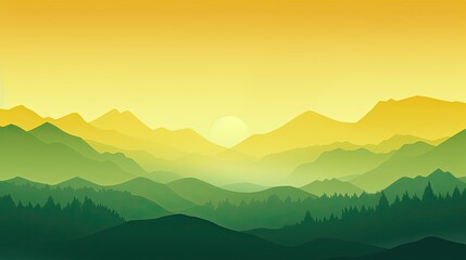 Obraz premium Nature illustration sunset landscape atmosphere. Environment theme.