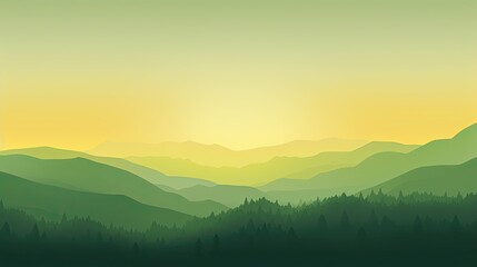 Obraz premium Nature illustration sunset landscape atmosphere. Environment theme.