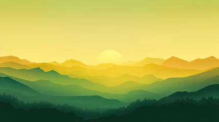 Foto op Canvas Nature illustration sunset landscape atmosphere. Environment theme. © Xabrina