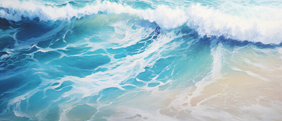 Waves on the shoreline. Tropical beach surf. Abstract