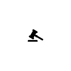 Judge gavel icon. Auction hammer icon isolated on white background