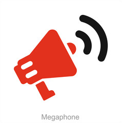 Megaphone and advertise icon concept