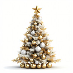 Fototapeta na wymiar Christmas tree illustration on transparent background, Christmas decoration, holiday decoration material, vector illustration