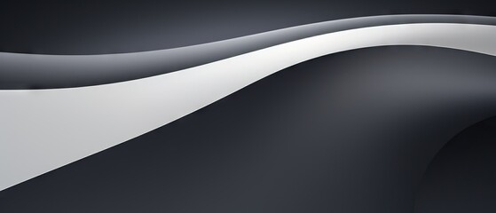 Fototapeta premium Abstract monochrome image showing a smooth, curved sculpture with a gradient from dark to light