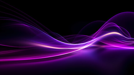 Purple light waves lines design. Abstract technology futuristic background.