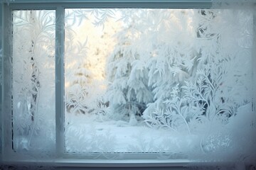 Jack Frost painting frosty patterns on windows. 