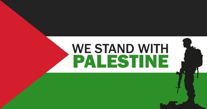 Pray For Palestine. We Stand with Palestine.
Israel Palestine War. Save Gaza. Flag Animation.
