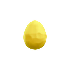 Yellow Easter egg in realistic 3D, vector plasticine art isolated on white