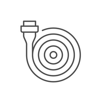 Rolled firehose line outline icon
