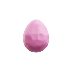 Pink plasticine egg for Easter holiday 3D style, vector illustration
