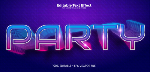 Party editable text effect in modern trend style